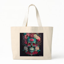 Bolsa Tote Artística Caveira Catrina
