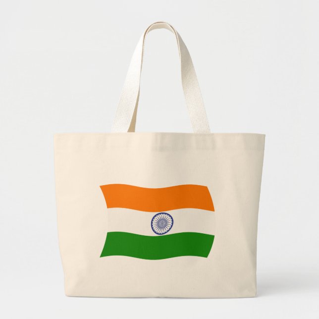 Grande Bolsa Tote Bandeira da Índia (Frente)