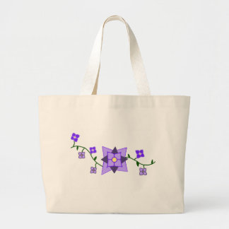 Grande Bolsa tote botânica roxa