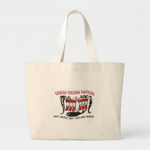 Grande Bolsa Tote com a Bandeira da Tribo Makah