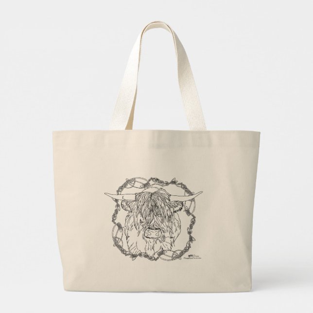 Grande Bolsa Tote "Coo" das Terras Altas (Verso)