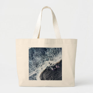 Grande bolsa tote de arte de cristal de onda do oceano bo