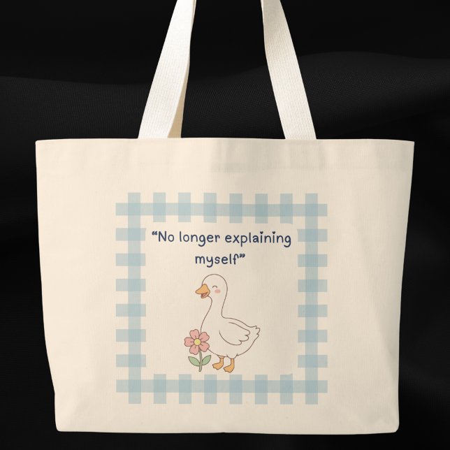 Grande Bolsa Tote de Gingham Azul da Goose Sassy (Criador carregado)