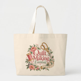 Grande Bolsa Tote de Quilts Florais Essenciais para a Con