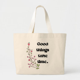 Grande Bolsa Tote de Tipografia Botânica Minimalista
