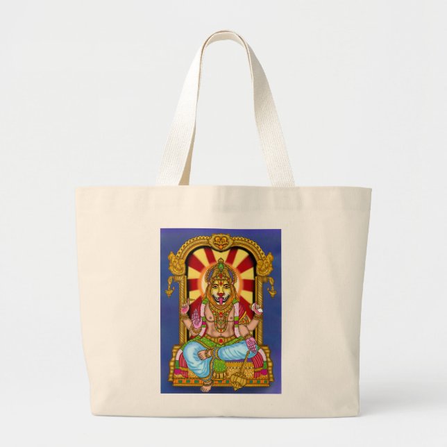 Grande Bolsa Tote do Senhor Narasimha (Frente)