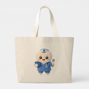 Grande Bolsa Tote Enfermeira Dente Fofa Presente Odonto