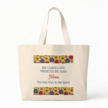Bolsa Tote Floral de Dois Lados Personalizada Melh