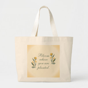 Grande Bolsa Tote Floresça Onde Você Está Plantada - Insp