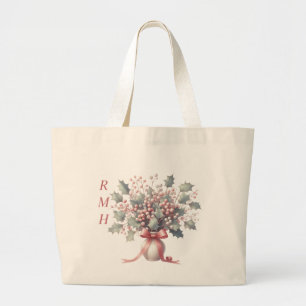 Grande Bolsa Tote Holly de Dezembro Personalizada