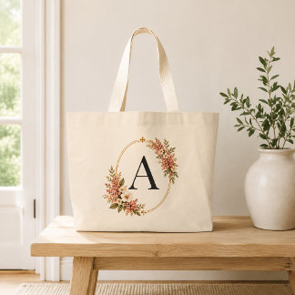 Grande Bolsa Tote Jumbo com Monograma Floral Rosa Persona