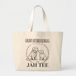 Grande Bolsa Tote Luxuosa Golden Retriever Mama - Mãe Gol