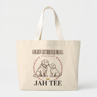 Grande Bolsa Tote Luxuosa Golden Retriever Mama - Mãe Gol