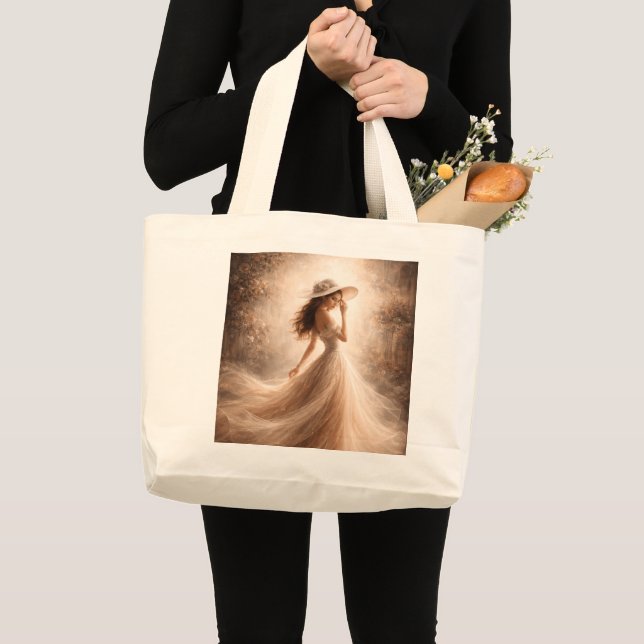 Grande Bolsa Tote Ninfa Aquática Eslava Etérea Boho (Frente (produto))