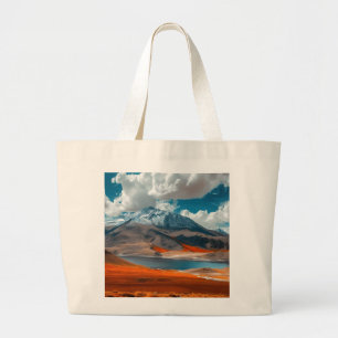Grande Bolsa Tote Paisagem do Vale Vermelho da Montanha N