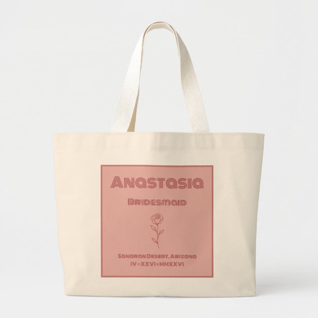 Grande Bolsa Tote para Damas de Honra Desert Rose – Boho (Frente)