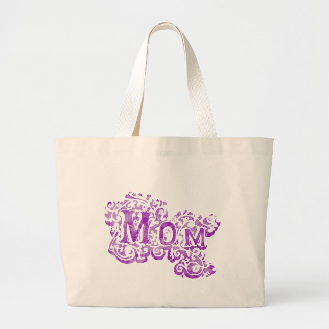 Grande Bolsa tote roxa / clara "Mãe" (Frente)