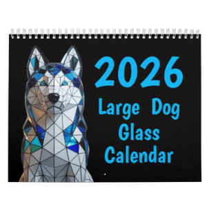Grande Calendário de Vidro de Cachorro