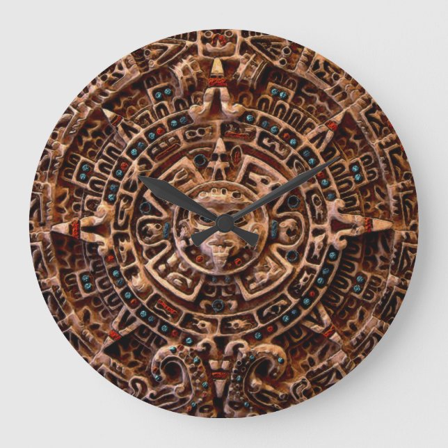 Grande Calendário Sun Mayan Aztec Relógio Histórico Mexic (Frente)