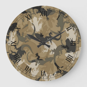 Grande Camuflagem de répteis castanhos redondos relógio n