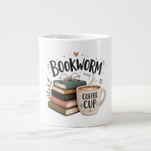Grande Caneca Amante de Livros e Café