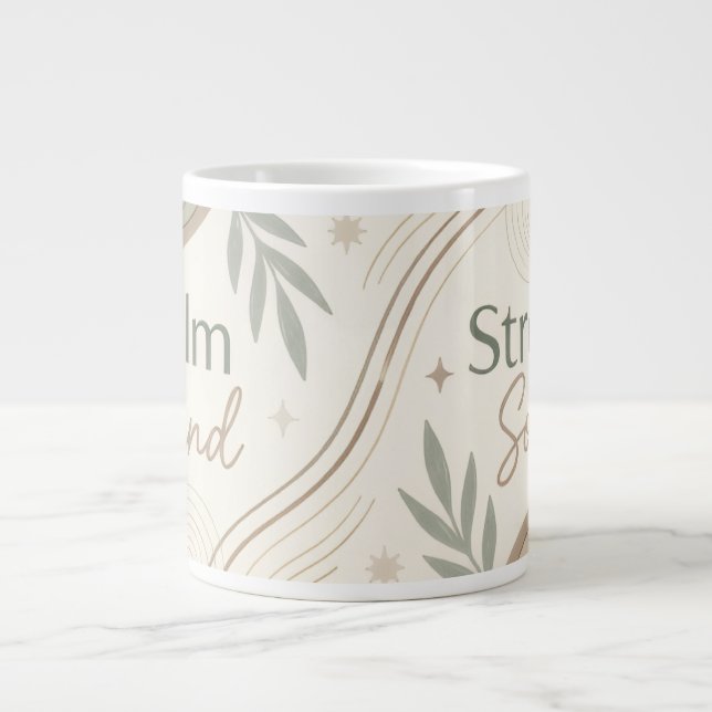 Grande Caneca Calm Mind Strong Soul | Caneca de Café Esté (Frente)