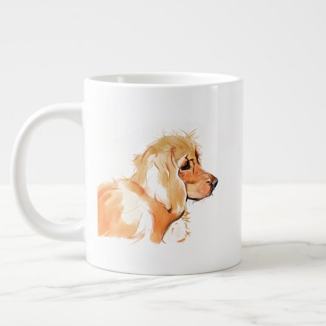 Grande Caneca Cocker Spaniel, Mãe de Cachorro Café Aquare (Esquerda)