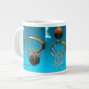 Grande Caneca de Café Amante de Basquete – Comer. Dormir.