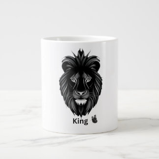 Grande Caneca de Café Arte Leão Negro Rei