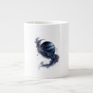 Grande Caneca de Café Blue Planet Cosmic Swirl | Espiral
