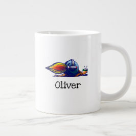 Grande Caneca de Café Caracol Foguete