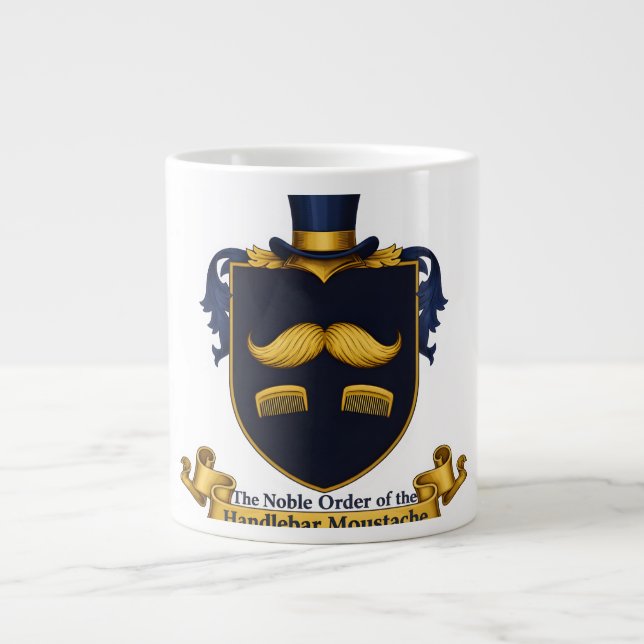 Grande Caneca de Café Cavalheiro Bigode de Guidão (Frente)