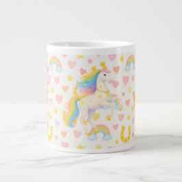 Grande Caneca de Café Cavalos com Crina Arco-Íris — Coope
