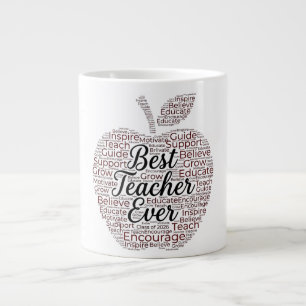 Grande Caneca de Café com Arte de Palavras da Maçã Melhor