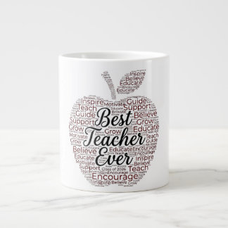 Grande Caneca de Café com Arte de Palavras da Maçã Melhor