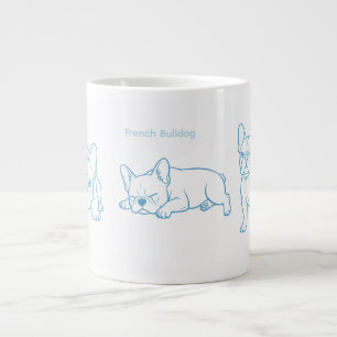 Grande Caneca de Café com Arte Minimalista de Bulldog Fra