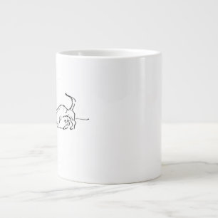 Grande Caneca de Café com Cachorro Salsicha em Desenho Di