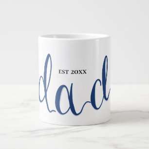 Grande Caneca de Café com Caligrafia do Ano de Fundação d