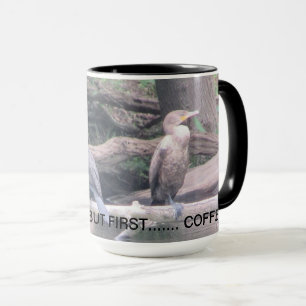 Grande caneca de café com casal do pássaro do