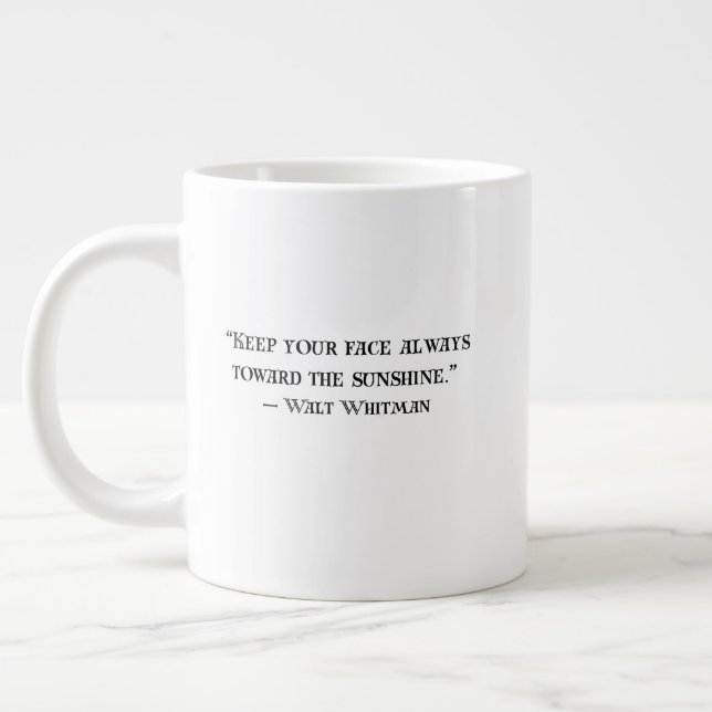 Grande Caneca de café com citação positiva de Walt Whitma (Esquerda)