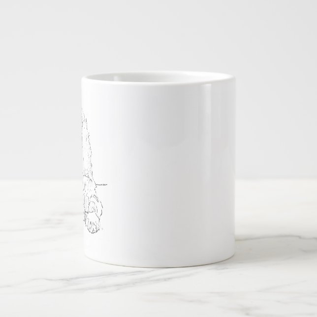 Grande Caneca de Café com Desenho a Linha de Cocker Spani (Frente)