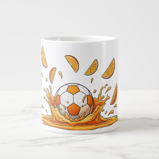 Grande Caneca de Café com Efeito de Tinta Laranja Diverti (Frente)