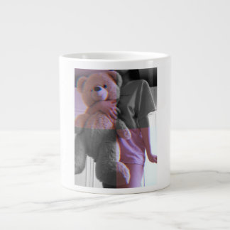 Grande Caneca de Café com Foto de Urso de Pelúcia em Arte