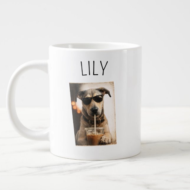 Grande Caneca de Café com Foto Personalizada de Animal de (Esquerda)