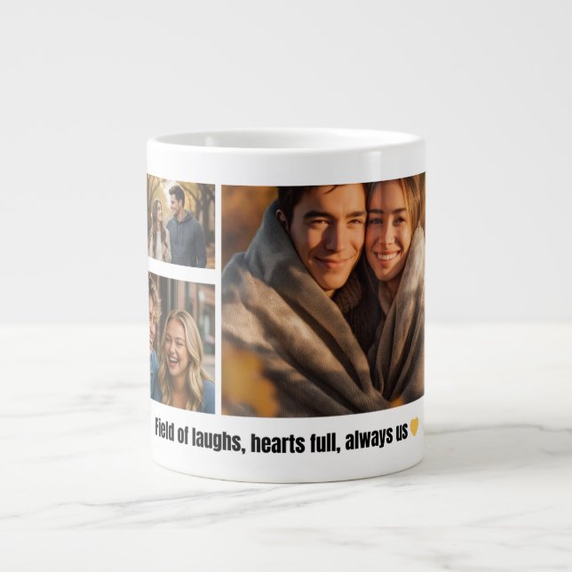 Grande Caneca de Café com Foto Personalizada, Presente pa (Frente)