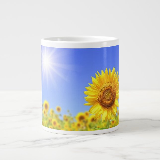 Grande Caneca de café com serenidade de girassol (Frente)