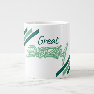 Grande Caneca de café com tipografia estética verde de gr