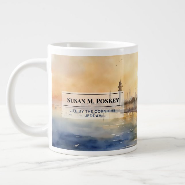 Grande Caneca de Café da Corniche de Jeddah Hipnotizante (Esquerda)