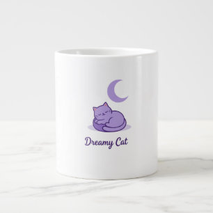 Grande Caneca de Café da Lua do Gato Sonhador   Presente 