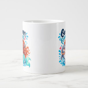 Grande Caneca de Café da Sereia Fofa Amigos do Oceano Gol